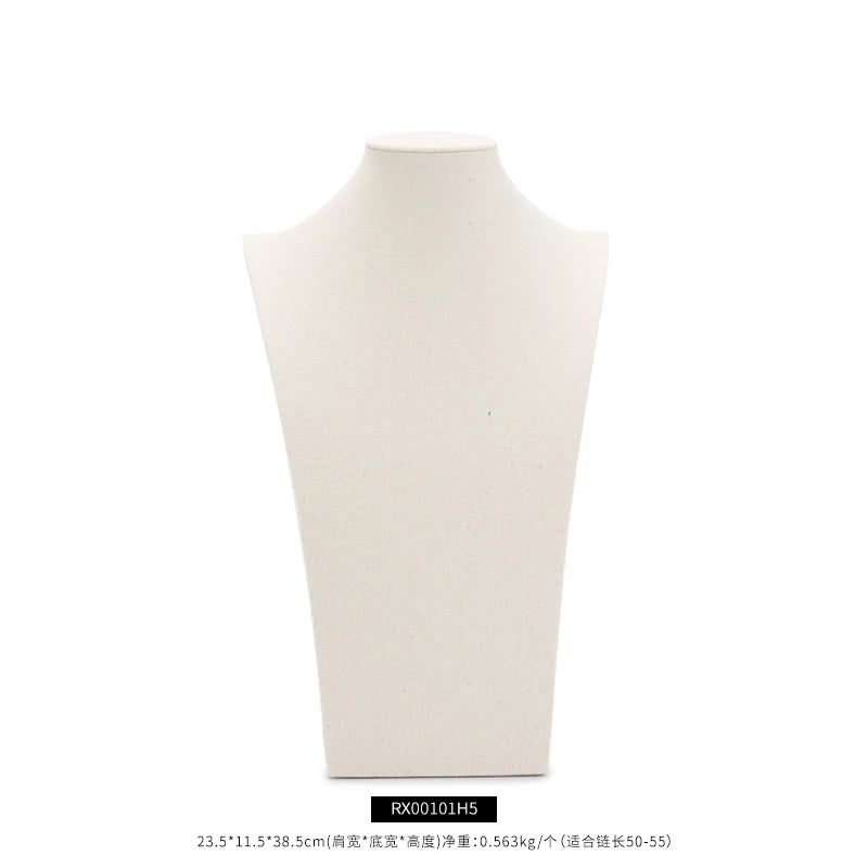 Buste Collier Coton Beige Texturé Vitrine