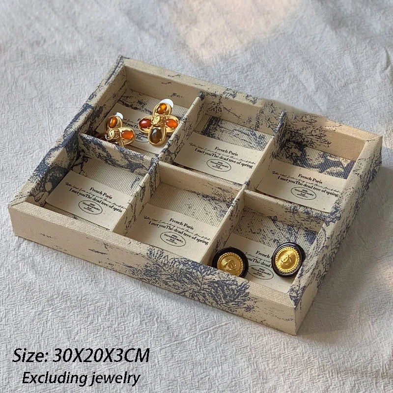 Présentoir Bijoux Bois Velours Rétro Comptoir