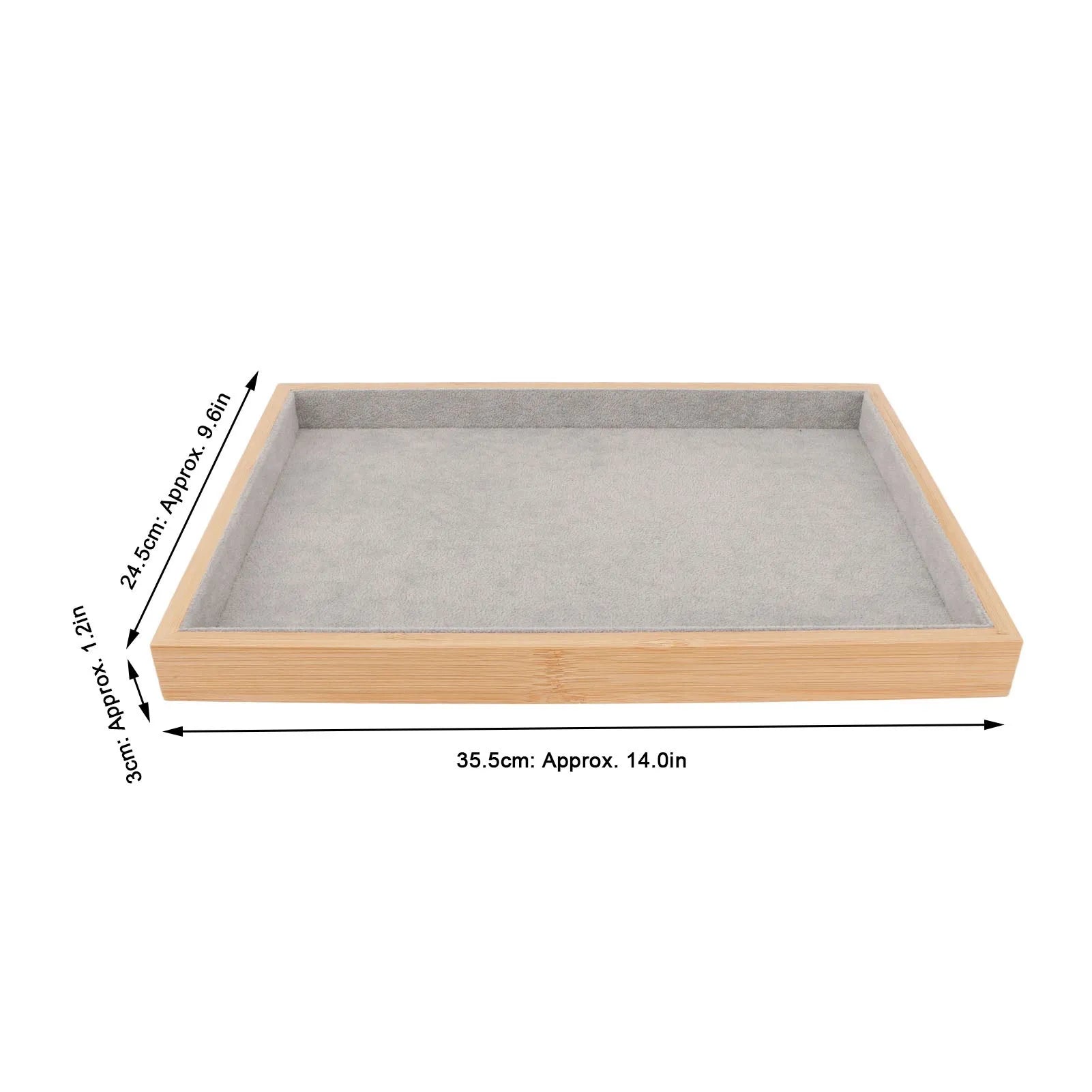 Plateau Bijoux Bois Velours Organisateur Tiroir