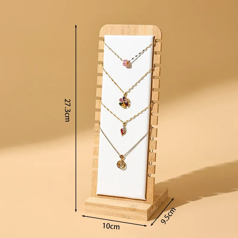 Porte Collier Bois Bambou Vitrine Détachable