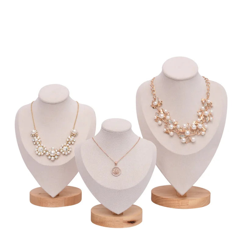 Buste Bijoux Velours Cuir Mannequin