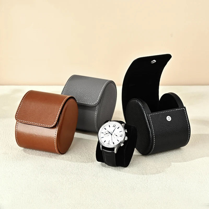Étui Montre Voyage Homme Cuir 1 Montre, 6 Couleurs