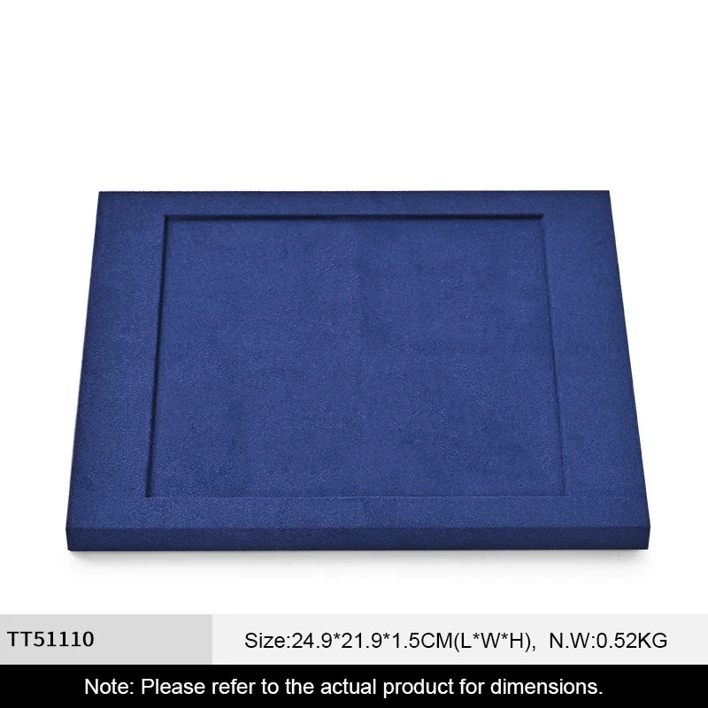 Plateau Bijoux Microfibre Bleu Modulable