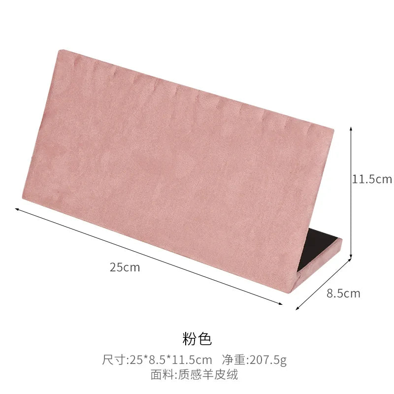 Présentoir Collier Velours Noir Beige Rose