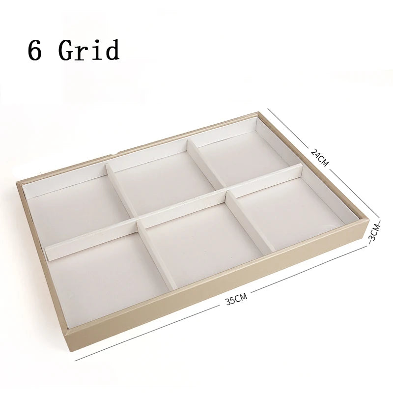 Plateau Bijoux Cuir Empilable Séparateurs Modulaire