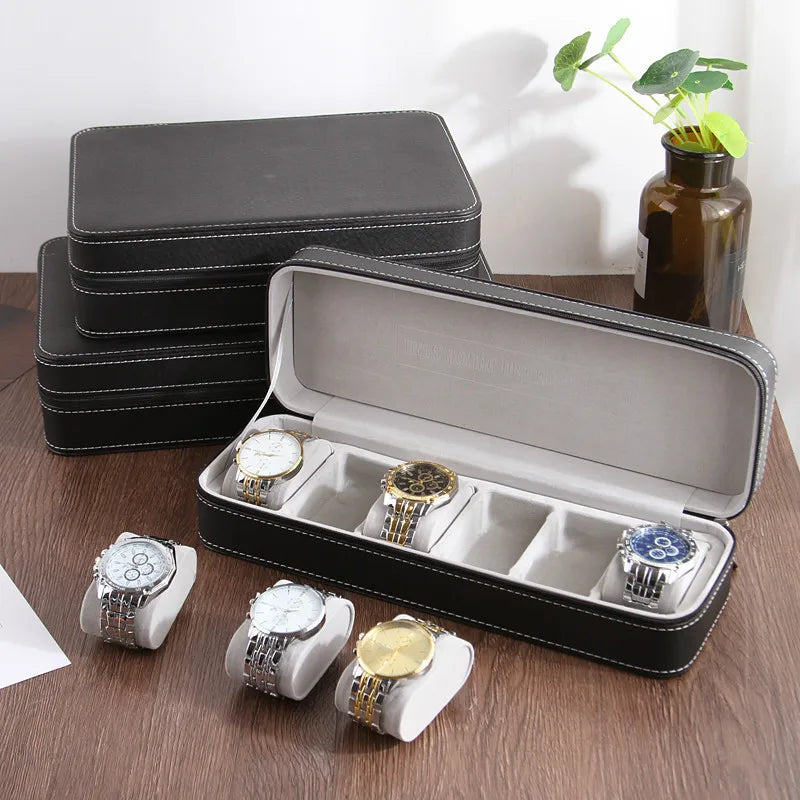 Étui Voyage Montre Simili Zippé Multi-Places