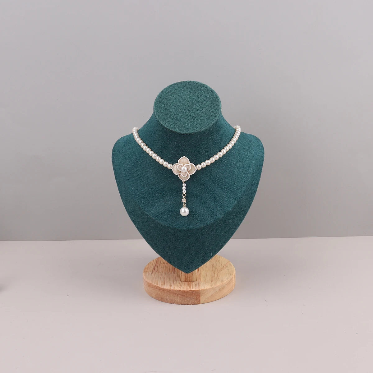 Présentoir Collier Velours Vert Émeraude 3 Tailles
