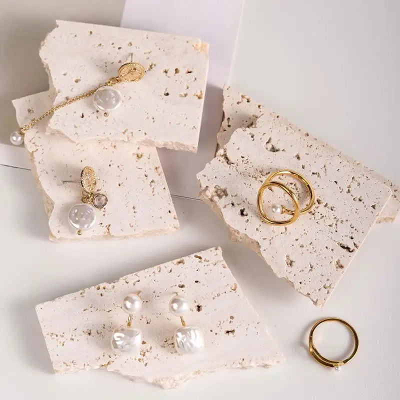 Présentoir Bijoux Pierre Marbre Naturel Socle