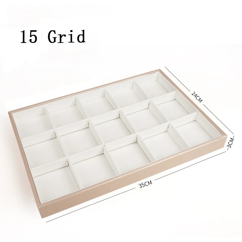 Plateau Bijoux Cuir Empilable Séparateurs Modulaire