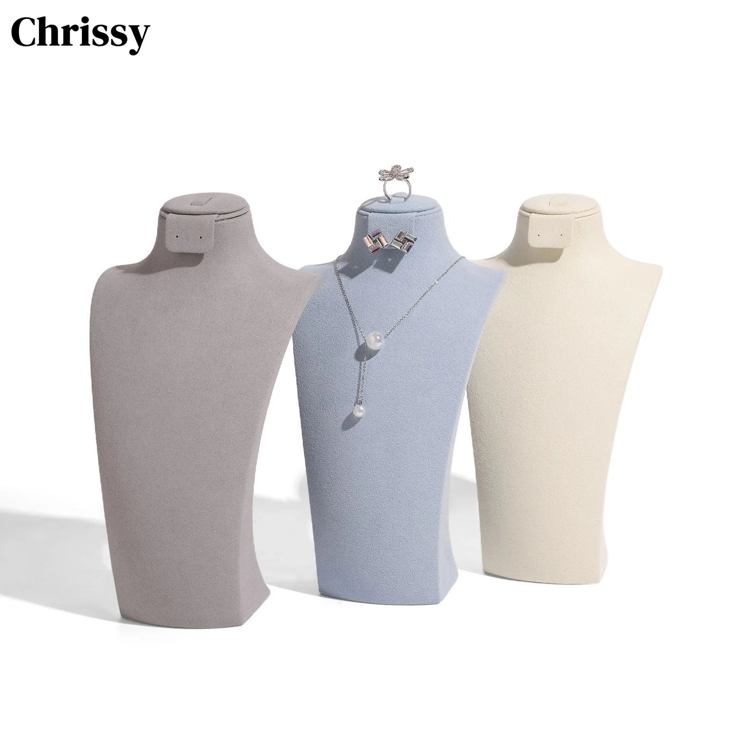 Buste Collier Velours Mannequin Pendentif Vitrine