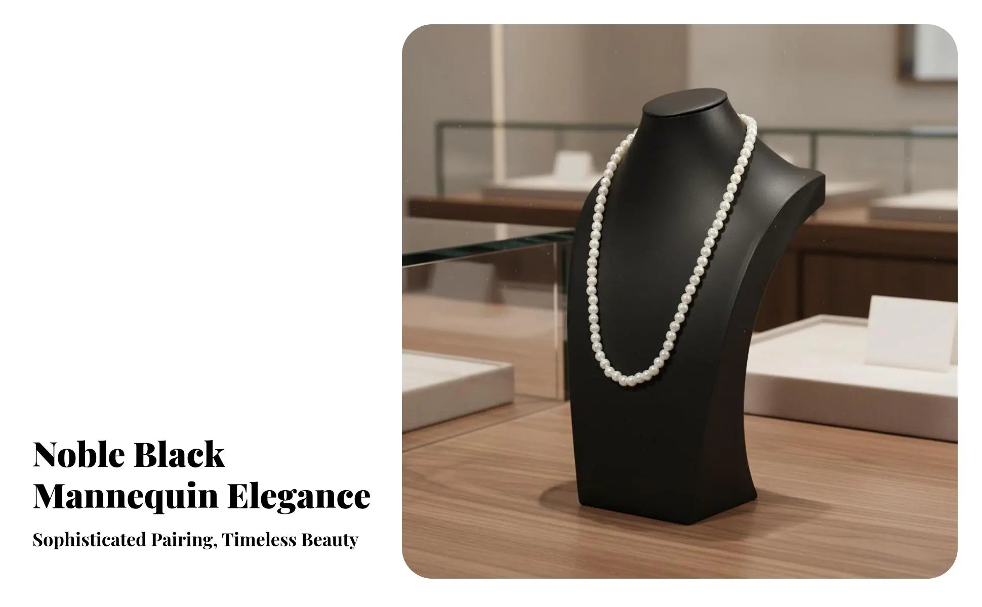 Présentoir Collier Buste Cuir Noir Élégant