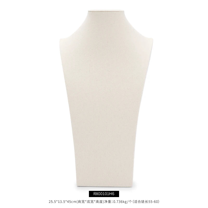 Buste Collier Coton Beige Texturé Vitrine