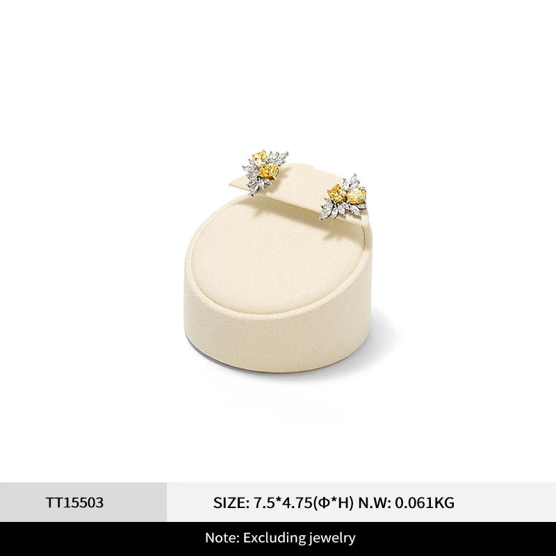Présentoir Bijoux Daim Beige Comptoir Magasin