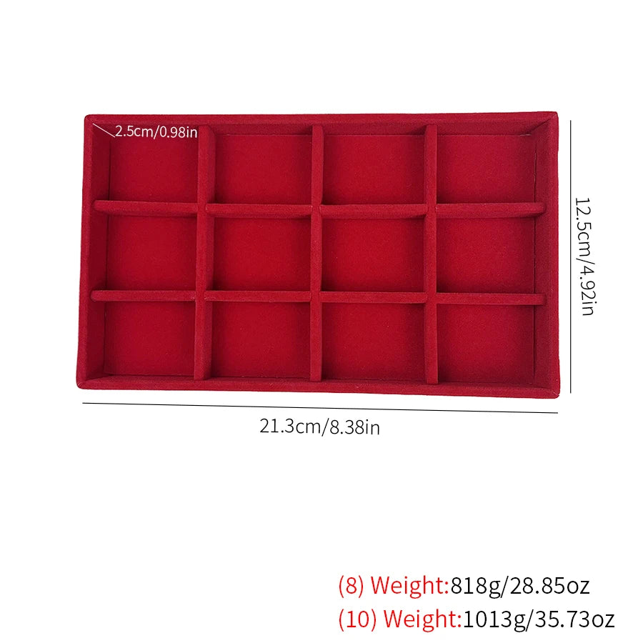 Plateau Bijoux Velours Rouge Multi Configurations