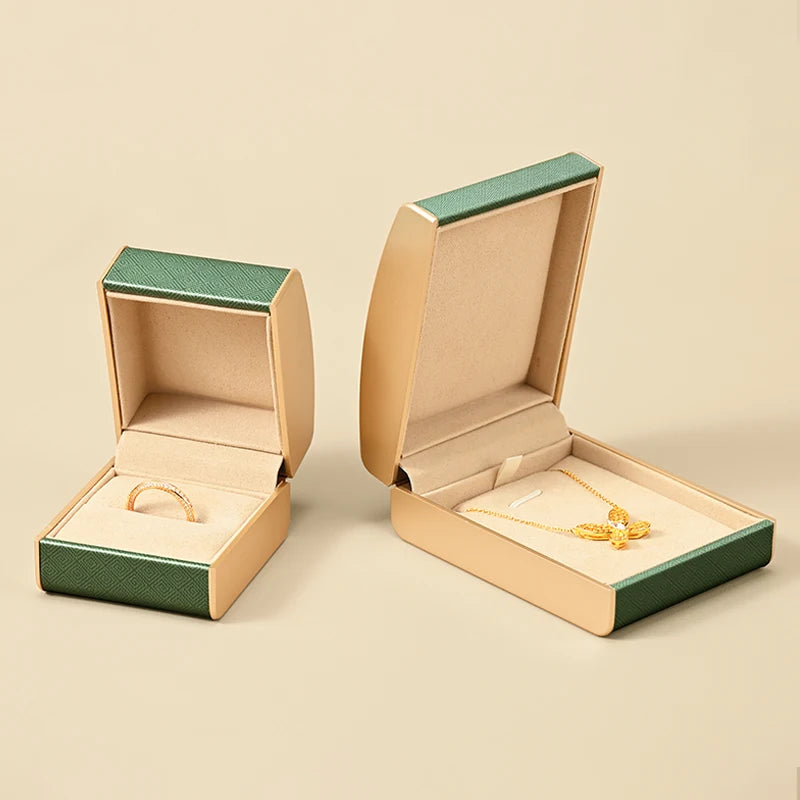 Boite Bijoux Cuir Bague Collier Mariage Premium