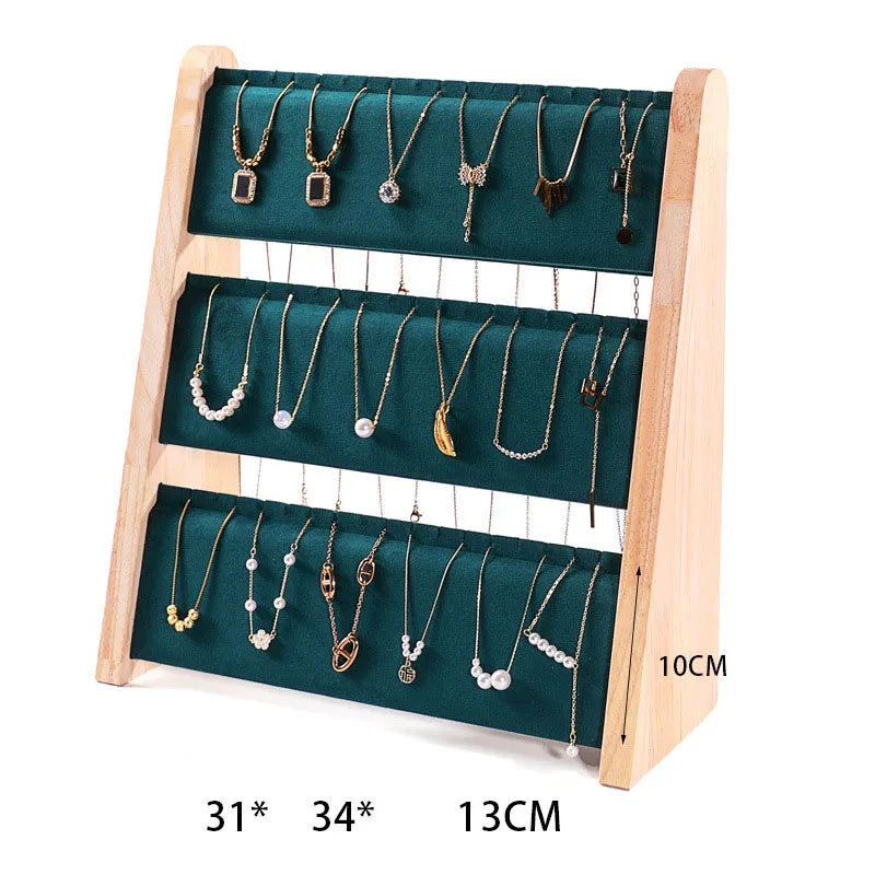 Présentoir Bois 3 Couches Collier Pendentif