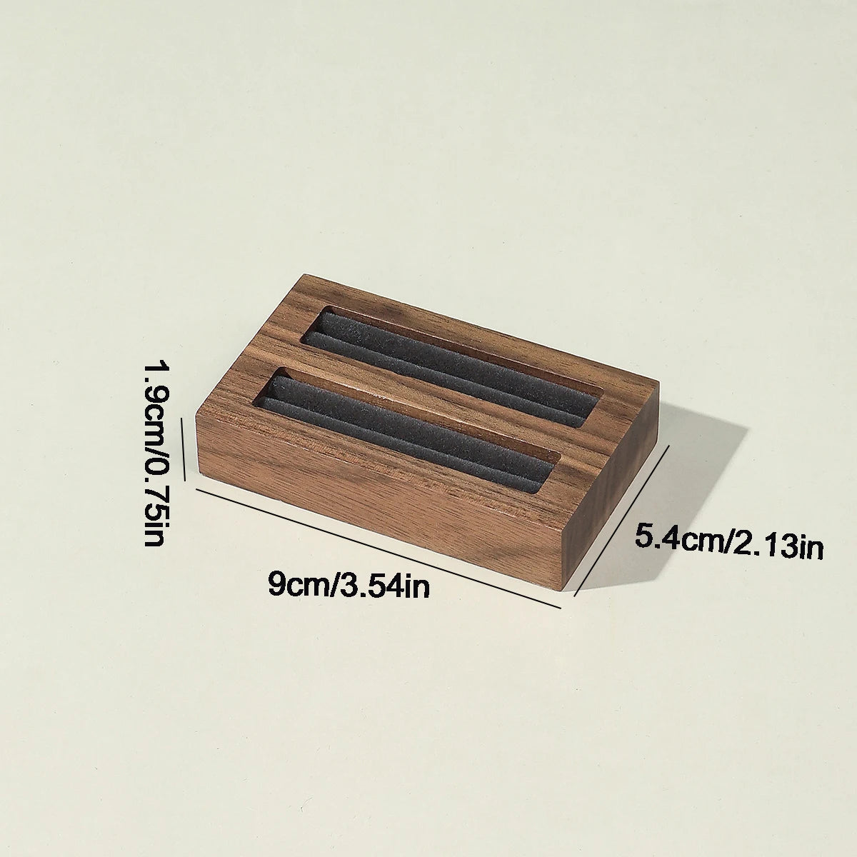 Plateau Bague Bois Noyer Decoratif Multi-niveaux