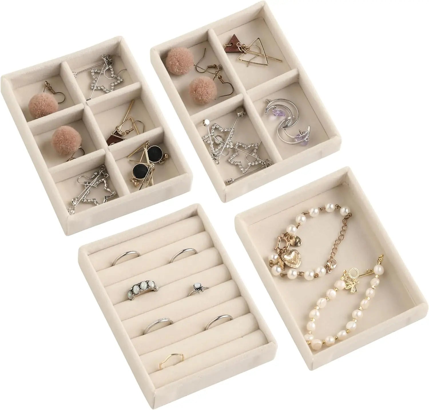 Plateau Bijoux Velours Vitrine Tiroir Compact