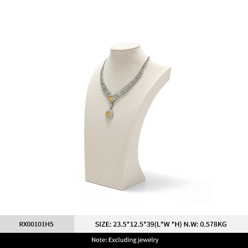 Buste Collier Coton Lin Hauteur Variable