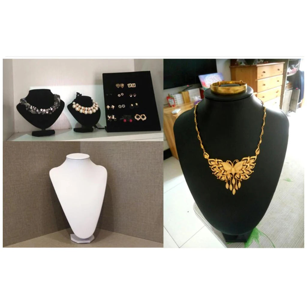 Buste Collier Velours Élégant Vitrine Bijoux