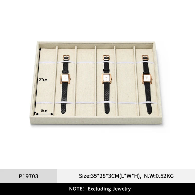 Plateau Montre 6 Emplacements Cuir Velours