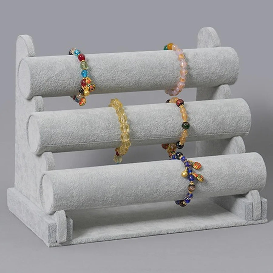 Présentoir Bracelet 3 Niveaux Lin ou Plateau Bois