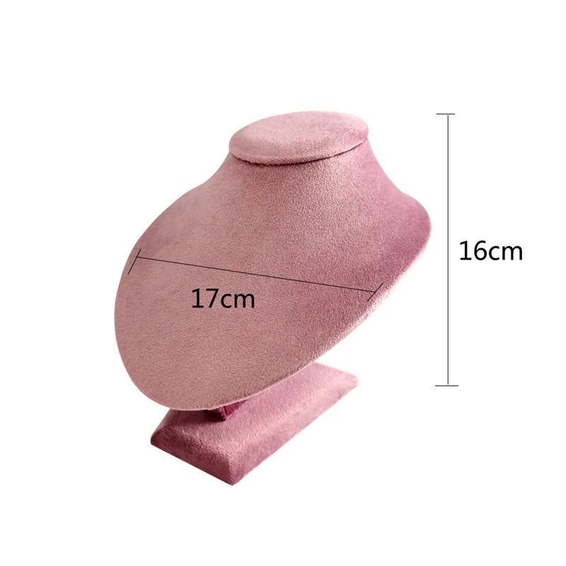 Présentoir Collier Velours Ras de Cou Rose
