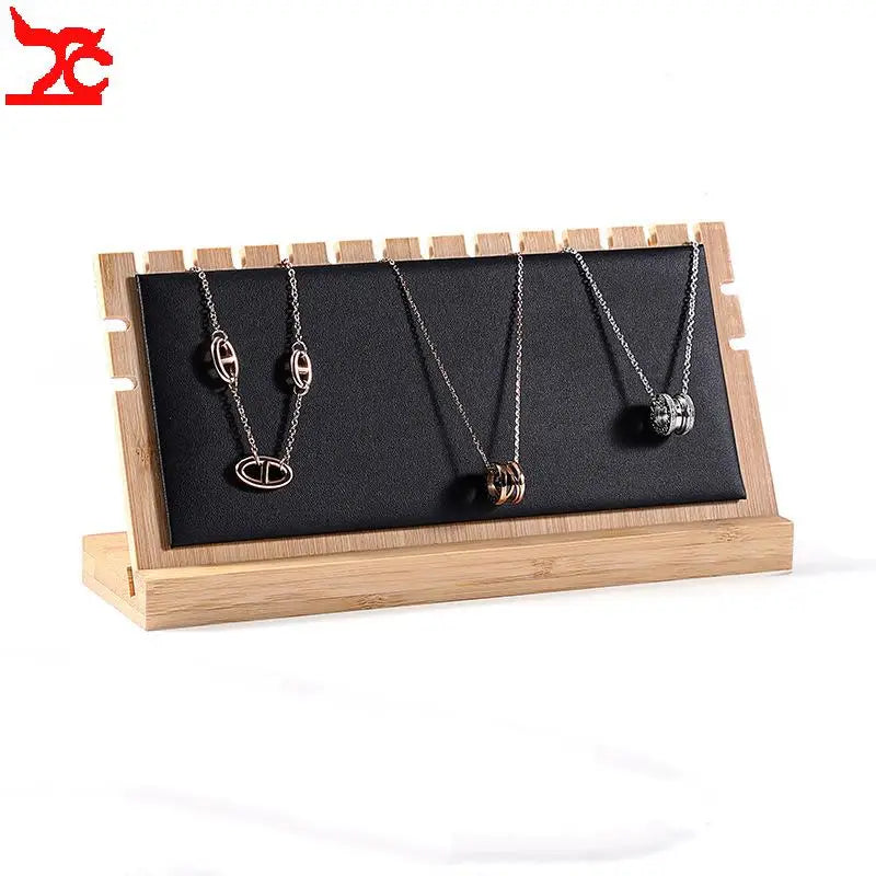 Présentoir Collier Plat Bois Velours