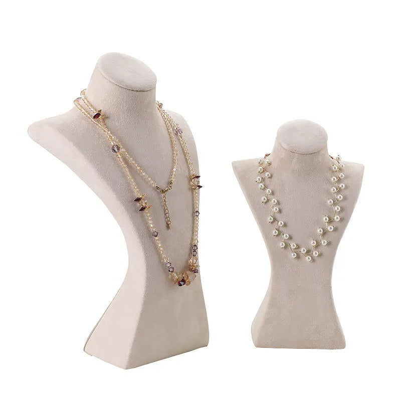 Buste Collier Velours Suédine Mannequin Vertical