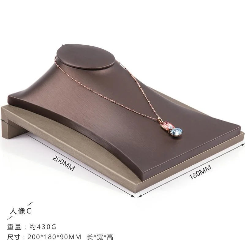 Buste Collier Cuir Brossé Mannequin Vitrine