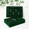Plateau Bijoux Velours Vert Multi-Configurations