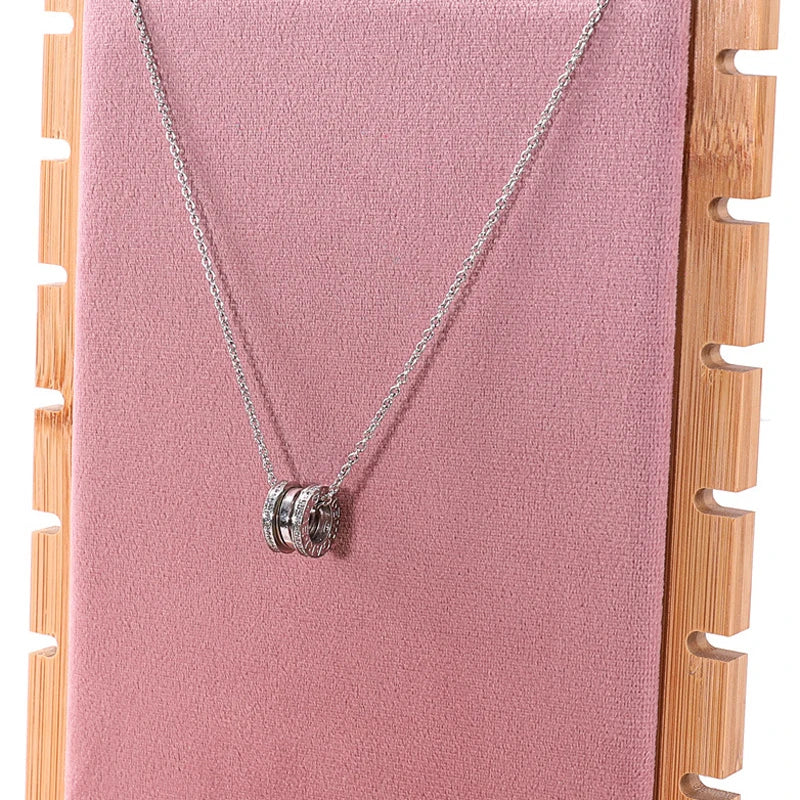 Présentoir Collier Plat Bois Velours