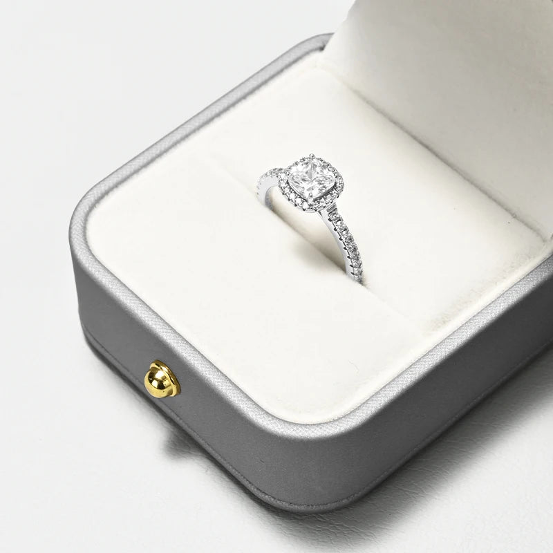 Boîte Cuir Luxe Bague Collier Pendentif Cadeau Mariage