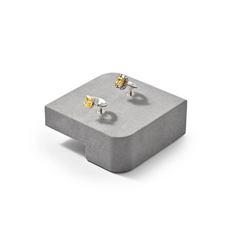Présentoir Bijoux Velours Gris Comptoir Vitrine
