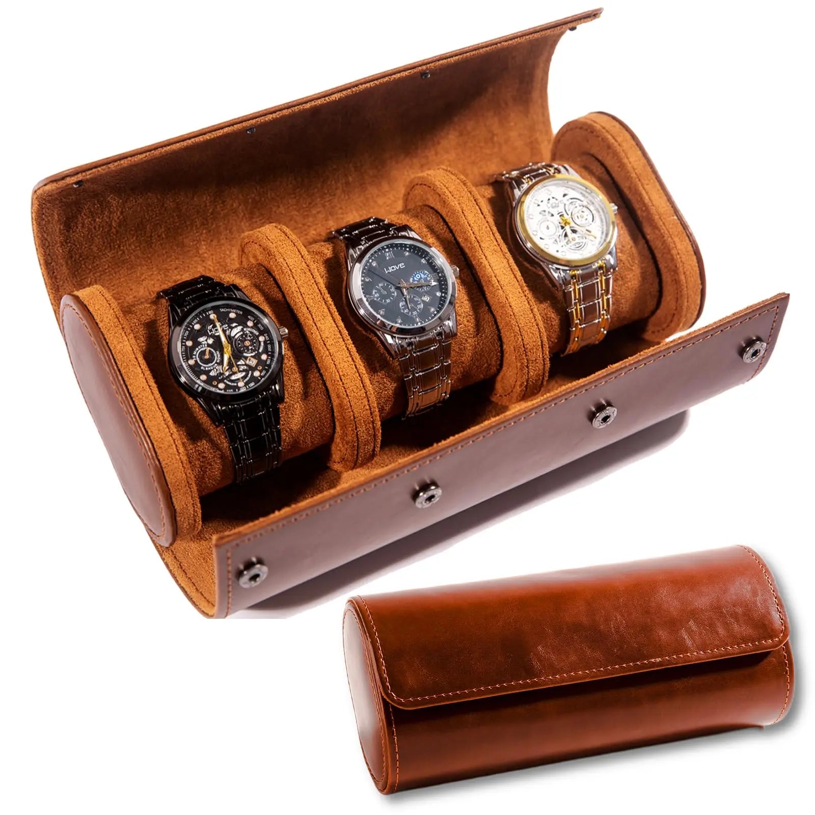 Étui Montre Cuir Voyage Artisanal Texture