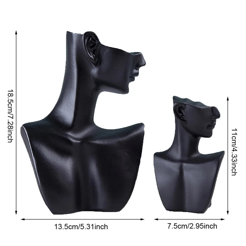 Présentoir Collier Buste Résine Profil Réaliste