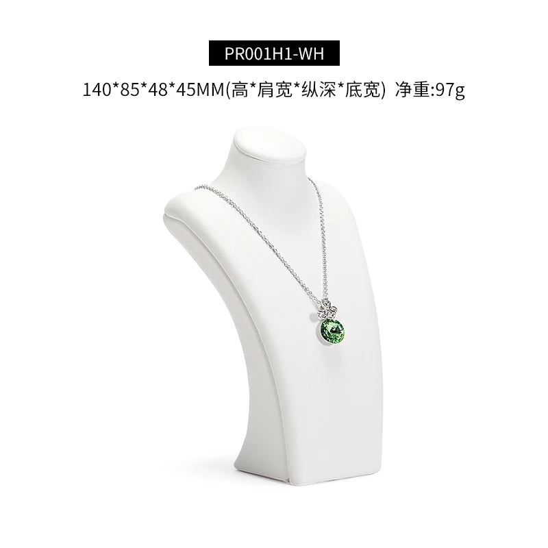 Buste Cou Cuir Blanc Mannequin Pendentif