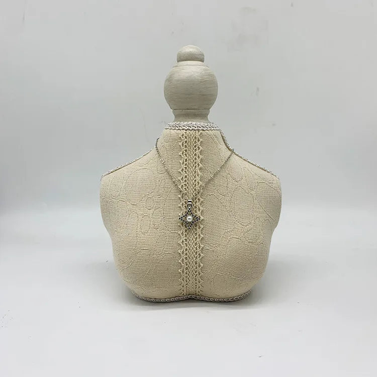 Présentoir Collier Buste Bois Bambou Élégant