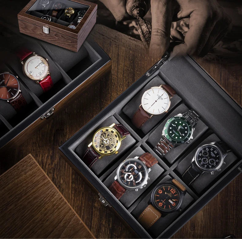Boîte Montres Bois 4 Places Coffret