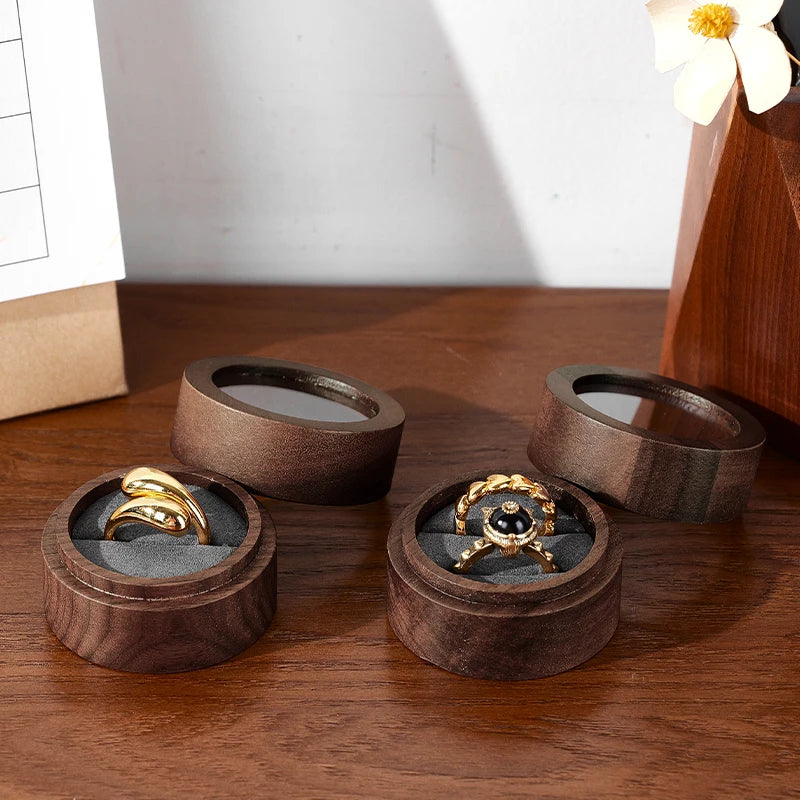 Boîte Bague Bois Vintage Mariage Fiançailles Cadeau