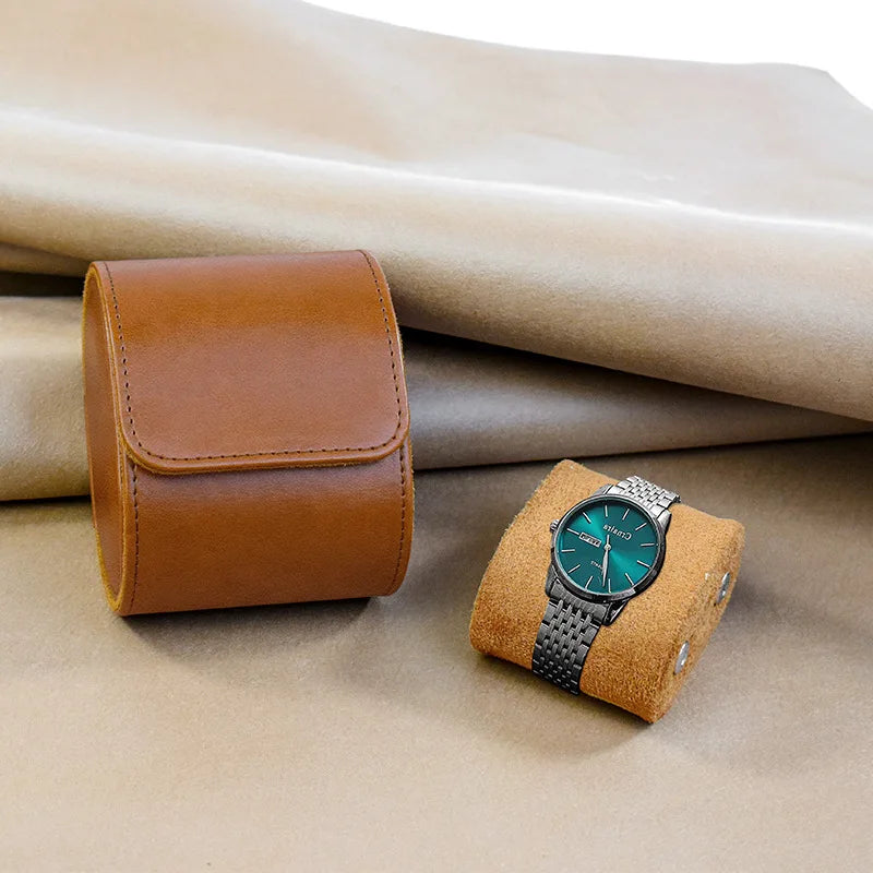 Étui Montre Cuir Voyage Rouleau 3 Emplacements