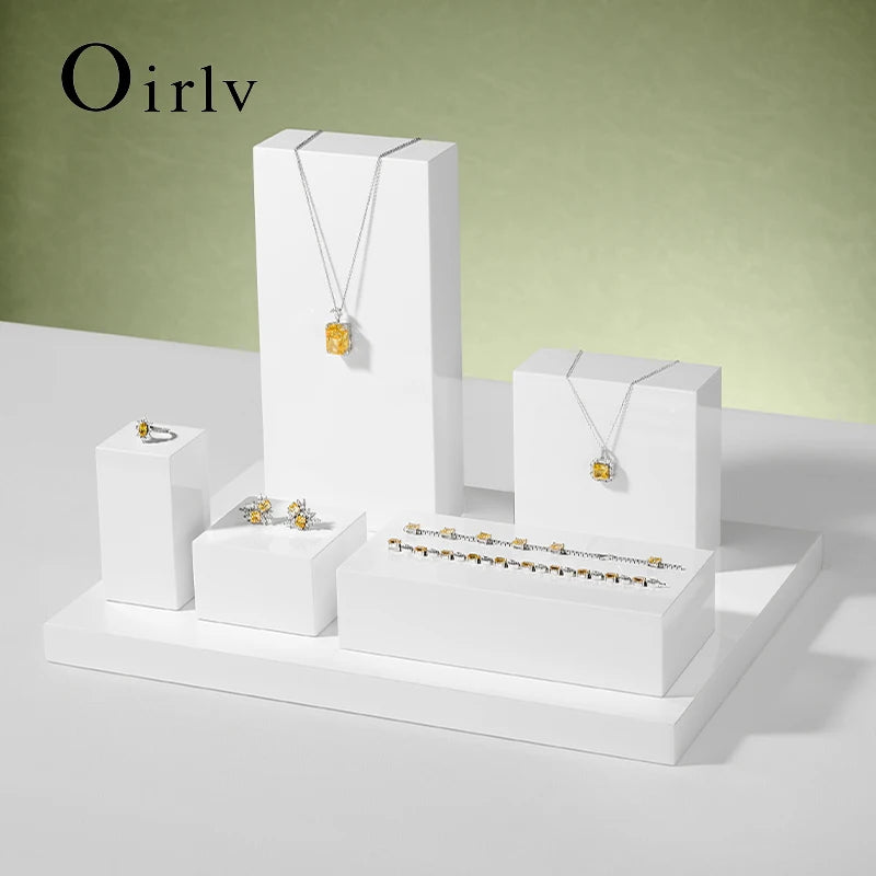 Présentoir Bijoux Carré Blanc Vitrine Boutique