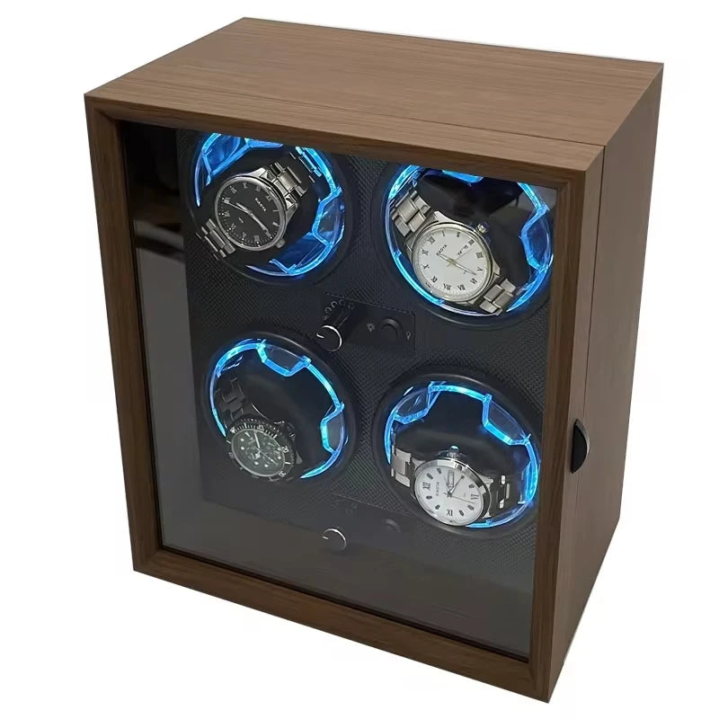 Coffre Fort Montre Bois LED Rotatif 1 6 Emplacements