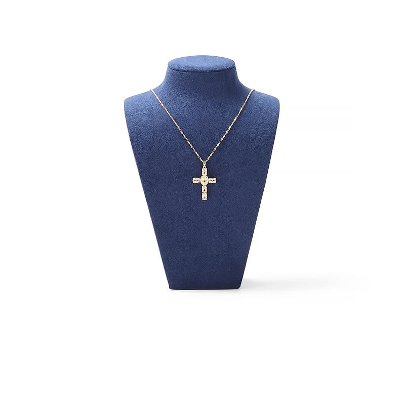 Buste Collier Velours Bleu Mannequin Vitrine