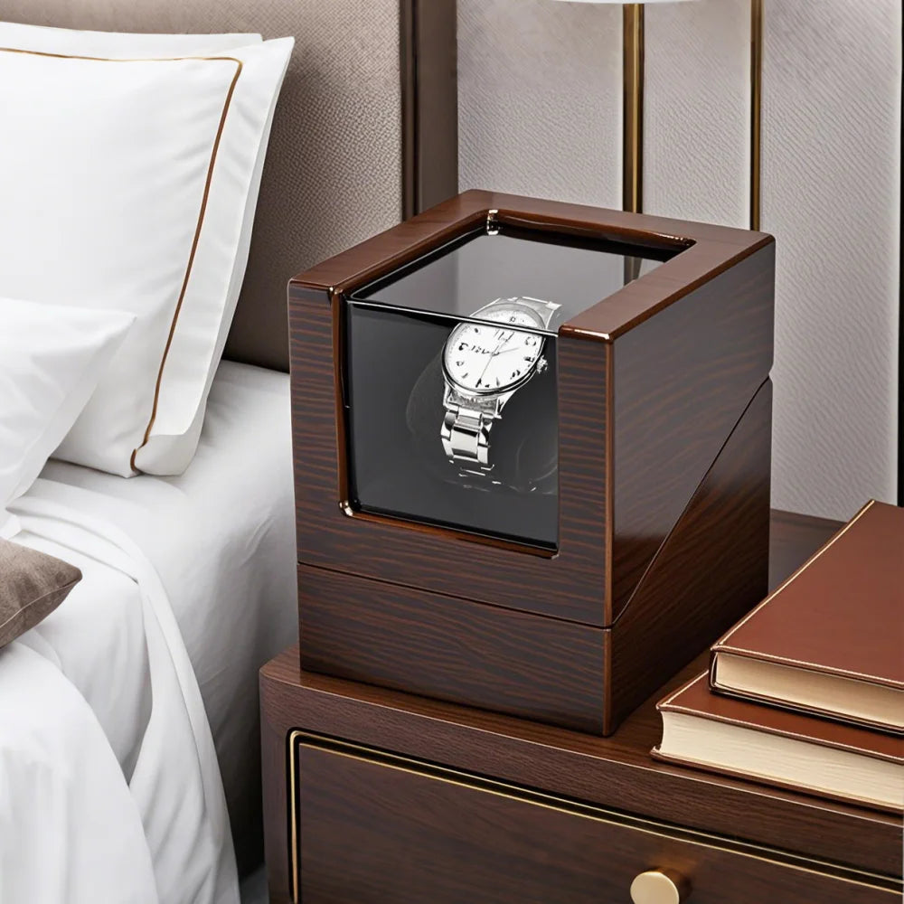 Coffre Fort Montre Remontoir Bois Automatique