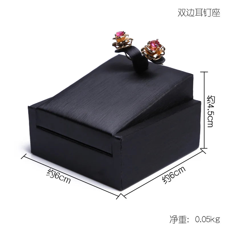 Buste Bijoux Cuir Noir Modulable Vitrine