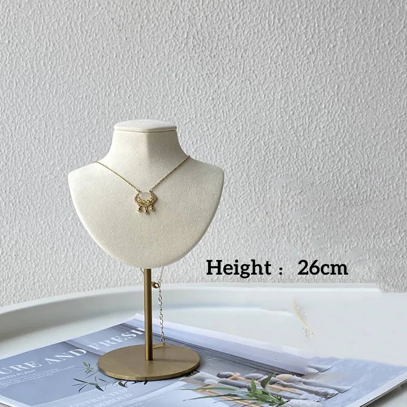 Présentoir Collier Bois Bambou Buste Bijoux