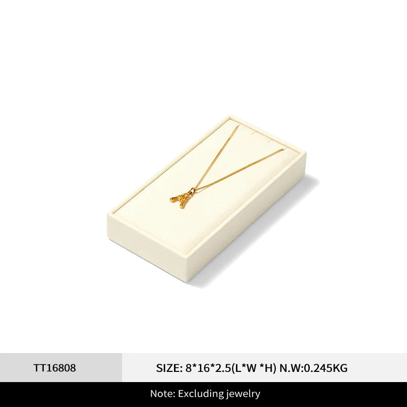 Présentoir Bijoux Velours Beige Comptoir Vitrine