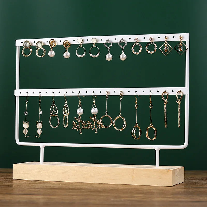 Porte Boucles d'Oreilles Bois Organisateur