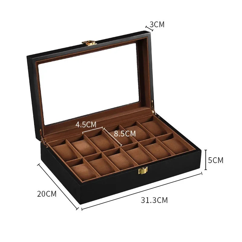 Boîte Montre Bois Mallette Voyage Cadeau